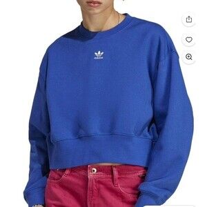 adidas Women's Adicolor Essentials Fleece Crew Long Sleeve Sweatshirt (Semi...